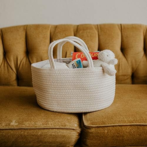 Parker Baby Co. rope storage caddy placed on a changing table