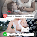 Side profile of Povenk baby arm pillow showing arm sleeve fit