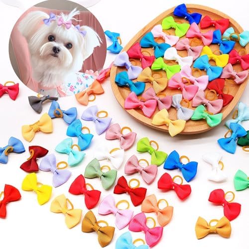 Topknot pet grooming bows displayed on a soft background