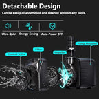 Zoronk 1500 liters per hour pond pump highlighting the tool free detachable components for cleaning