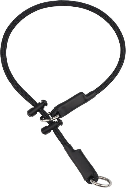 Martingale Dog Collar, 5/16" High-Strength Nylon Rope Slip Collar with Spring-Loaded Adjustable Stopper for Small, Medium & Large Dogs(Black, 22 inch) - Image 15