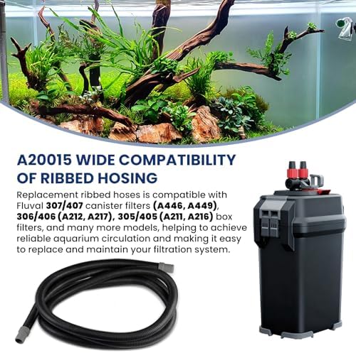 Zookpr aquarium canister filter hose showing the inner and outer millimeter diameter metrics.