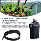 Zookpr aquarium canister filter hose showing the inner and outer millimeter diameter metrics.