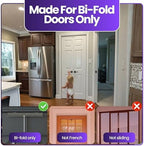 Child safety lock mounted on top hinge area of folding closet door