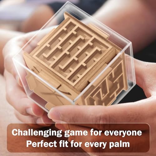 Premium wooden stress relief sensory toy for adults demonstrating side views of varying difficulty levels