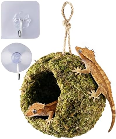 Handmade Crested Gecko Tank Accessories - Bearded Dragon Accessories, Reptile Hideout, Hermit Crab and Small Reptile Habitat 4.7x3.5x9in - Image 2