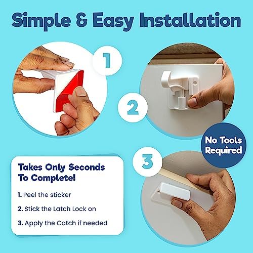 Adult opening drill-free safety lock with one hand