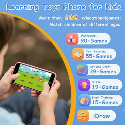 Minibear kids smartphone showing dual camera interface