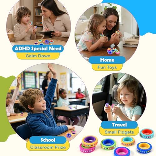 Compact one inch travel calm essential sensory rings shown next to everyday pocket items.