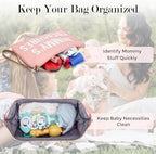 Printe baby care bag shown with luggage strap attachment