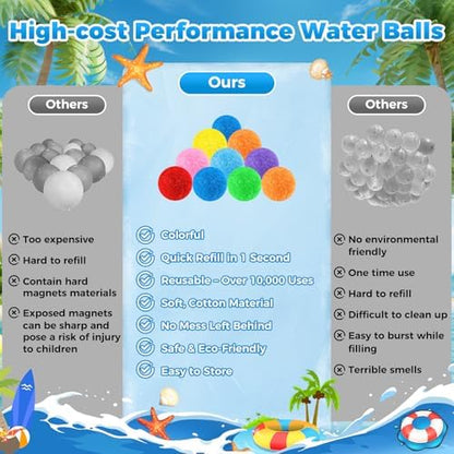 Colorful splash balls for outdoor water fights soaking in a bucket of water.