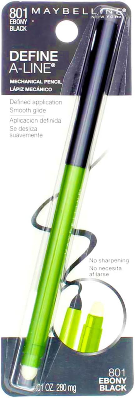Maybelline mechanical eye pencil in Ebony Black with built-in smudger