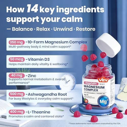 VEV 14in1 magnesium glycinate with ashwagandha supplement for nightly use