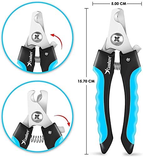 Candure pet nail trimmer showing stainless steel blades