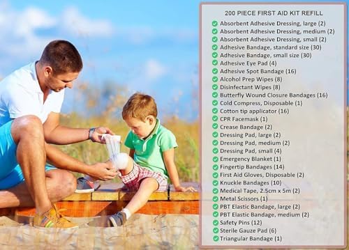MedSoft 200 piece first aid replacement supplies for home and office safety.
