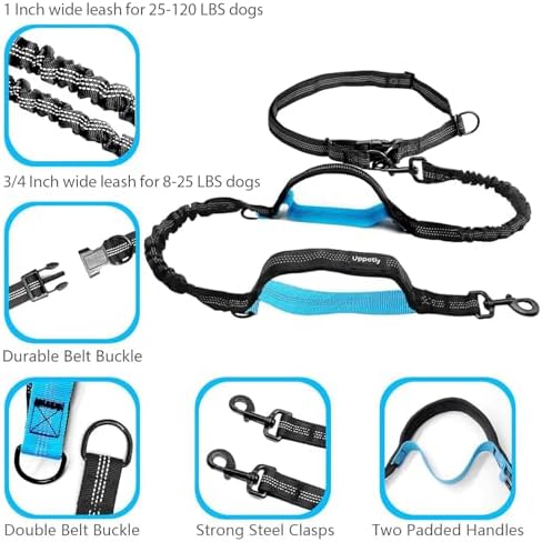 Uppetly hands free jogging belt system with luminous reflective stitching details for night safety