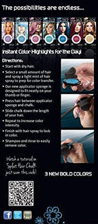 Splat Purple Pixies temporary hair chalk packaging showing product dimensions