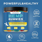 Snedark 60 count hemp gummies jar back safety information