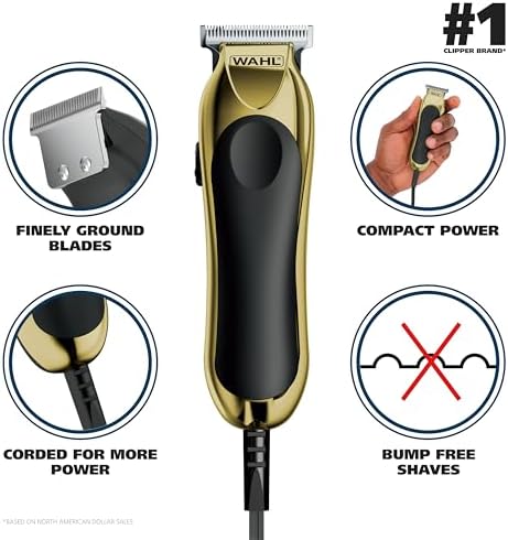Wahl T-Pro trimmer diamond finished T-blade close up