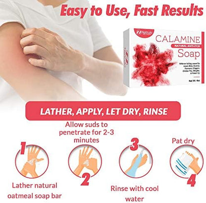 USA imported Natrulo calming calamine soap bar for family skincare use