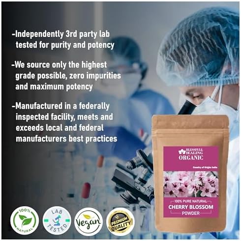 Organic cherry blossom powder texture detail showing fine pink botanical extract