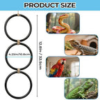 2 Pack Snake Climbing Rings for Ball Python & Corn Snake,Reptile Enrichment Toys for Snake,Ball Python Tank Decor, Reptile Tank Accessories for Bearded Dragon,Chameleon, Iguana, Gecko, Lizard (Black) - Image 3