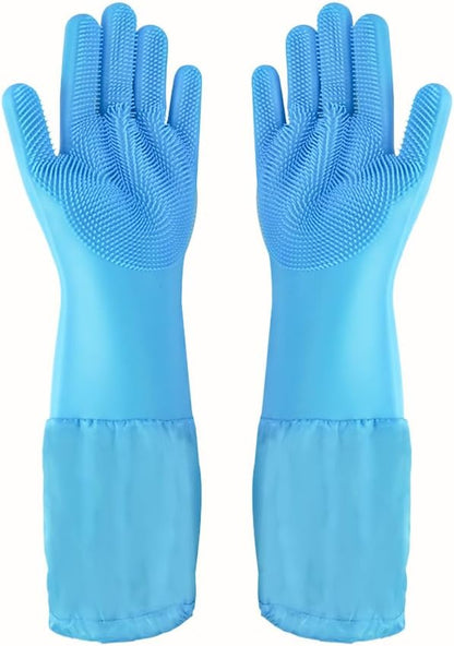 Pet Grooming Gloves Pet Hair Remover Cat, Dog Washing Gloves Silicone Heat Resistant Cleaning Gloves with High-Density Teeth Grooming Gloves for Dogs, Cats, Horses, Rabbits (1 Pair - Gray) - Image 9