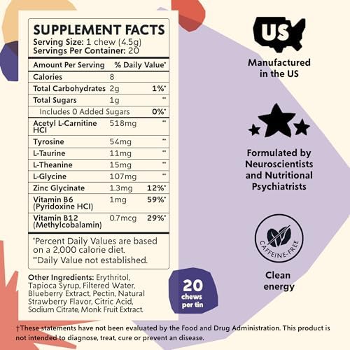 Pym Health Attention Chews container back label ingredients