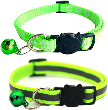 Detailed view of the removable silver tracking bell on the VZSRWGK black breakaway pet collar