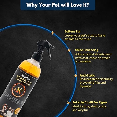 Pet grooming spray with vitamins A C E F on white background
