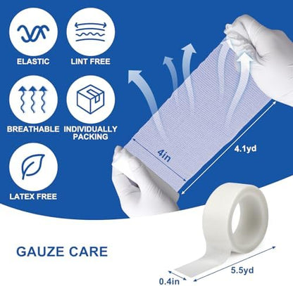 Close up of 4 inch breathable medical bandage wrap texture