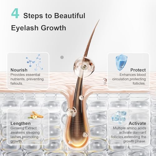 Premium eight milliliter eyelash growth enhancer packaging showing vegan logo