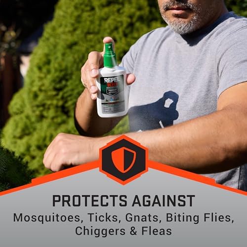 Side profile view of the authentic USA imported Repel 100 mosquito repellent packaging