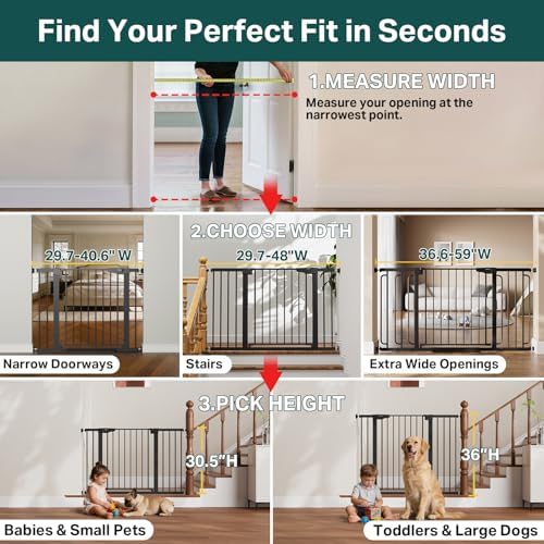 Cumbor pressure mounted pet gate on stairs showing damage free wall pads