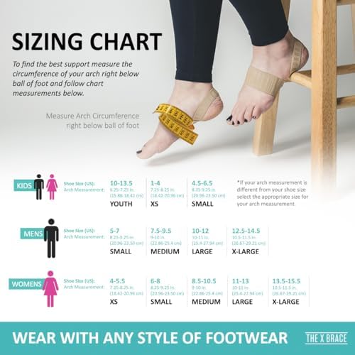 Elastic foot compression sleeve with patented X design for heel relief.
