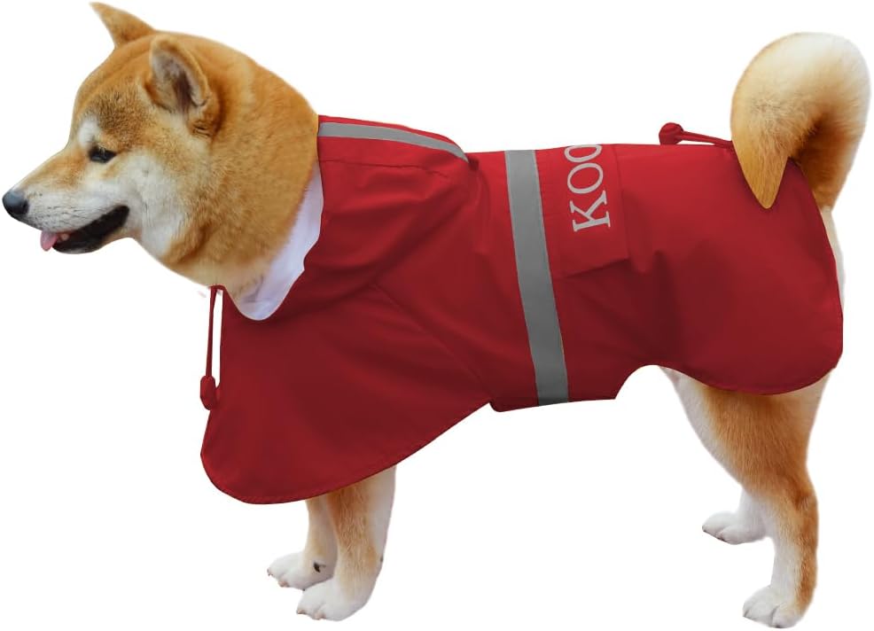 Pet Large Dog Raincoat Apparel Poncho Waterproof for Medium Large Sized for Dog Raincoat Clothes Jacket,Dog Rain Jacket (Red,4XL) - Image 10
