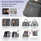 RUVALINO dark gray maternity bag highlighting ergonomic padded shoulder straps