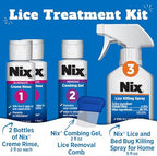 Nix Combing Gel and metal nit comb for easy detangling and egg removal.