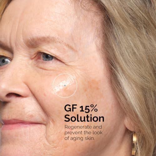Growth factor treatment targeting visible signs of skin aging