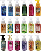 Close up of Bath and Body Works foaming hand soap pump bottles assortment
