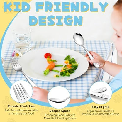 Polished stainless steel finish on Lianyu kids cutlery set