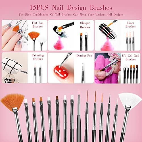 Voiluk nail art kit with assorted design pens and liners
