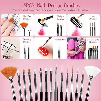 Voiluk nail art kit with assorted design pens and liners