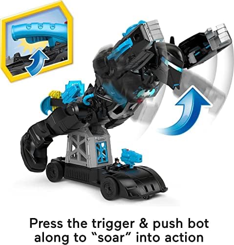 Action shot of the Bat-Tech Batbot in flight mode with wings extended