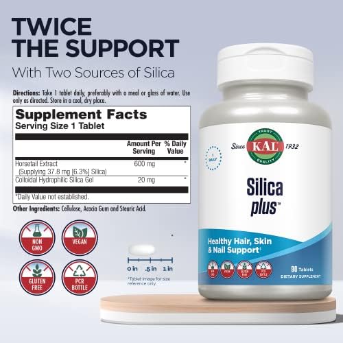 KAL Silica Plus quick dissolve tablets container demonstrating authentic USA packaging