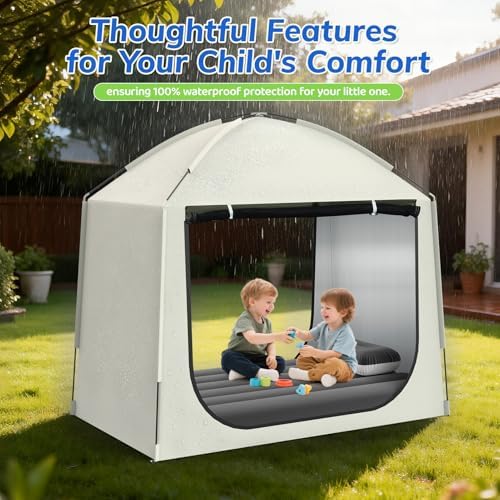 Close up view of the safety side bumpers on the Abdtech portable toddler travel cot