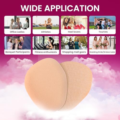 Pink silicone gel forefoot inserts showing the adhesive non-slip backing.
