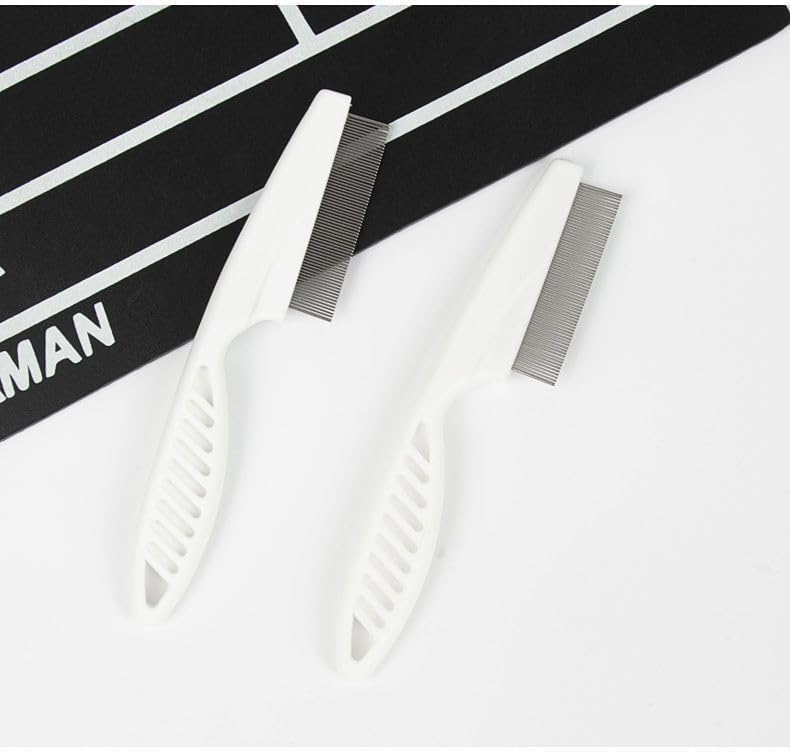 Red double sided lice comb for professional hair treatment and grooming