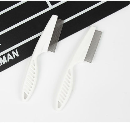 Red double sided lice comb for professional hair treatment and grooming