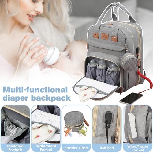 Jstpro waterproof diaper bag highlighting insulated bottle holders